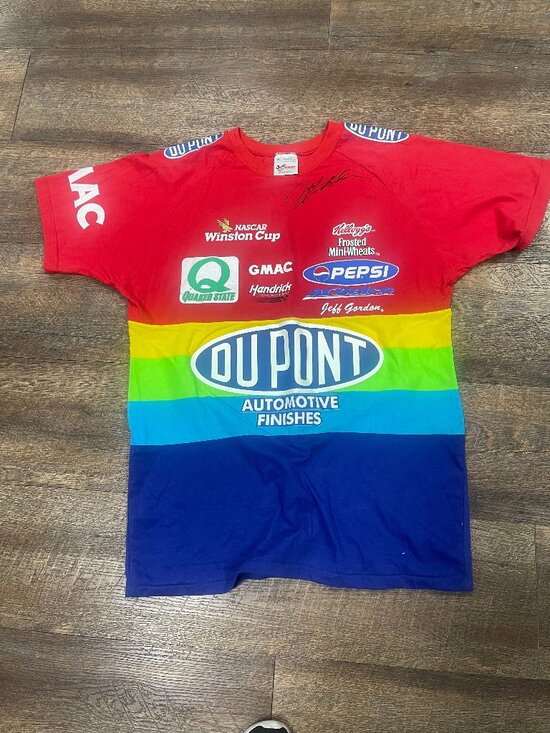 Chase Authentics Other - Vintage Jeff Gordon Signed DuPont Rainbow NASCAR Chase Racewear Shirt XL